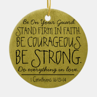 Be courageous and strong bible verse ceramic tree decoration