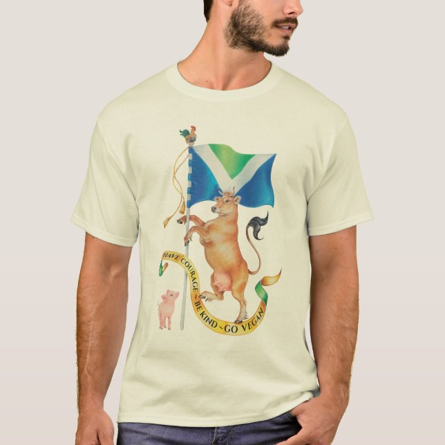 Be Courageous. Be Kind. Go Vegan. T-Shirt (Front)