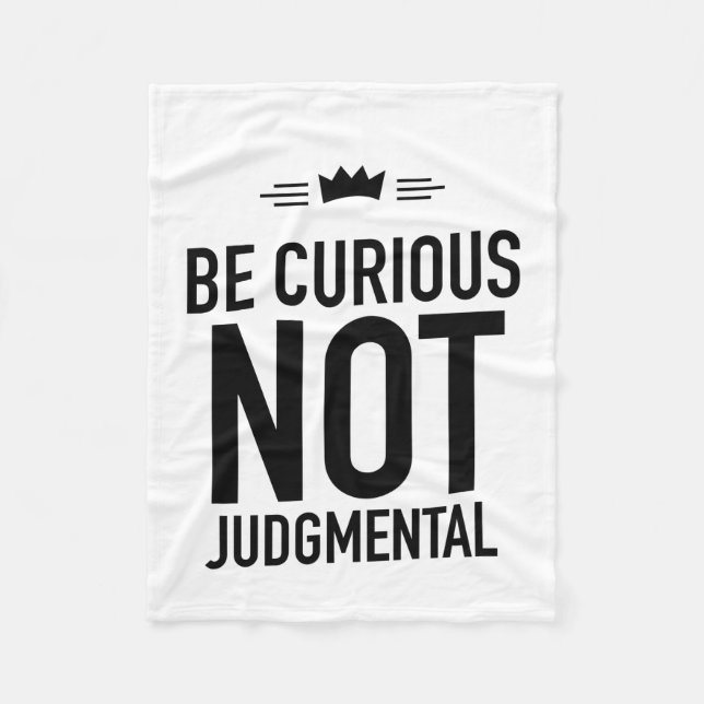 Be curious black fleece blanket (Front)