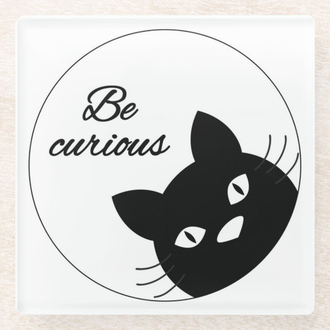Be Curious Glass Coaster (Front)