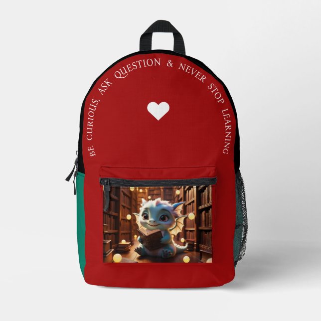 Be Curious… Printed Backpack (Front)