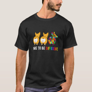 Be Different Autism Awareness Corgi T-Shirt