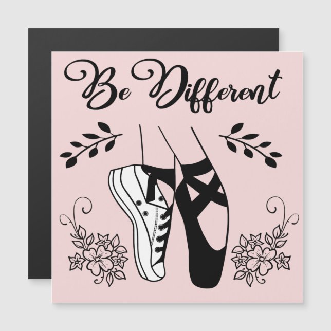 Be Different Ballet Shoes Black and White (Front/Back)