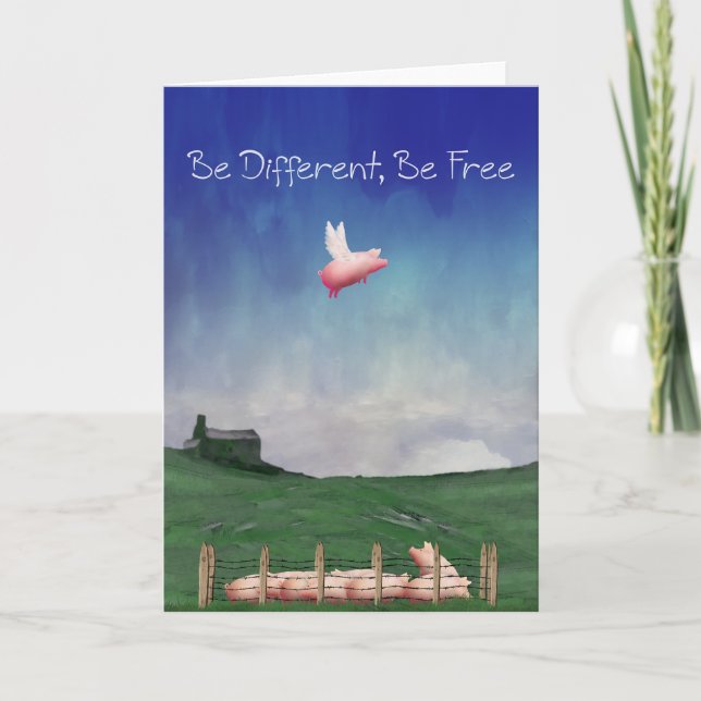 Be Different, Be Free Greeting Card (Front)