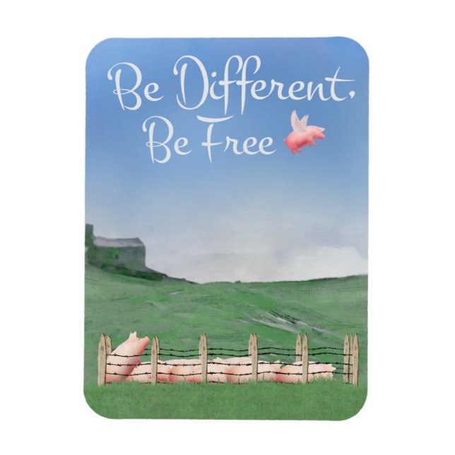 Be Different, Be Free Magnet (Vertical)