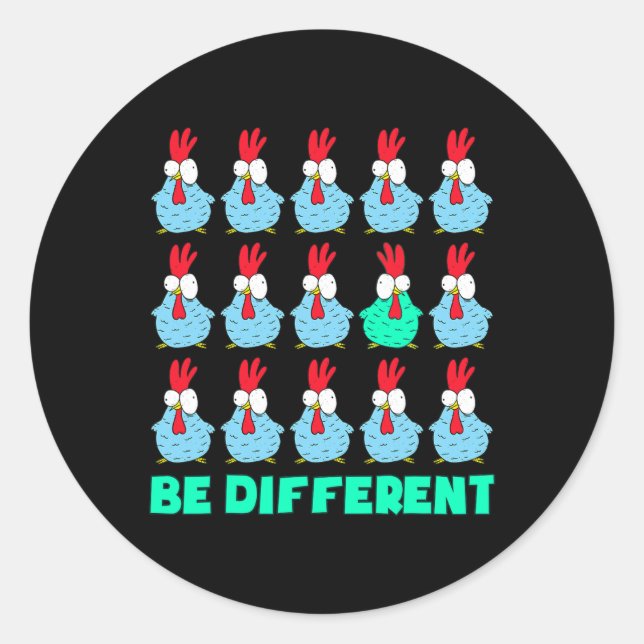 Be Different  Classic Round Sticker (Front)