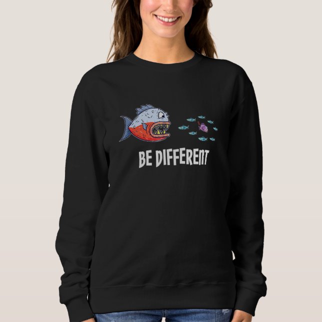 Be Different Fish Diver Aquarium Dive Sweatshirt (Front)