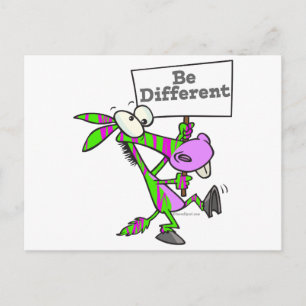 be different funky zebra pattern donkey postcard