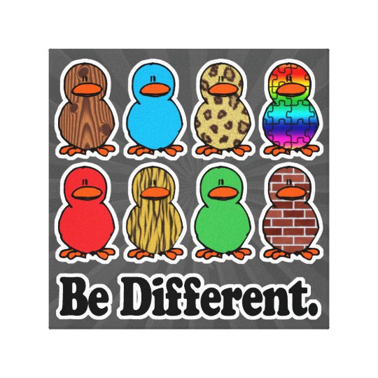 be different funny pattern ducky ducks canvas print