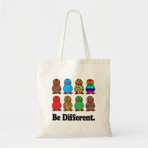 be different funny pattern ducky ducks tote bag