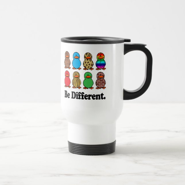 be different funny pattern ducky ducks travel mug (Right)