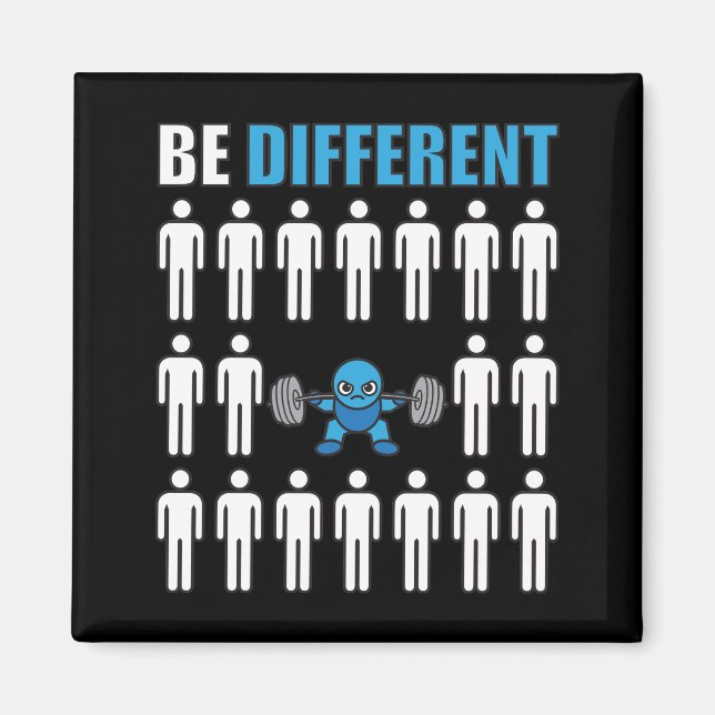 Be Different - Kawaii Anime Bodybuilding Workout Magnet (Front)