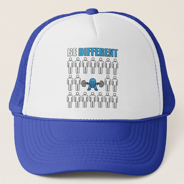 Be Different - Kawaii Anime Bodybuilding Workout Trucker Hat (Front)