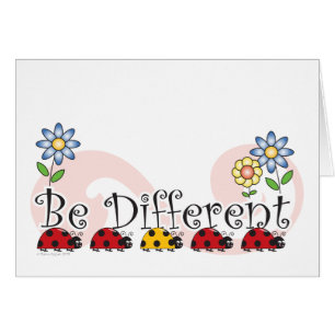 Be Different Ladybugs with Flowers Card