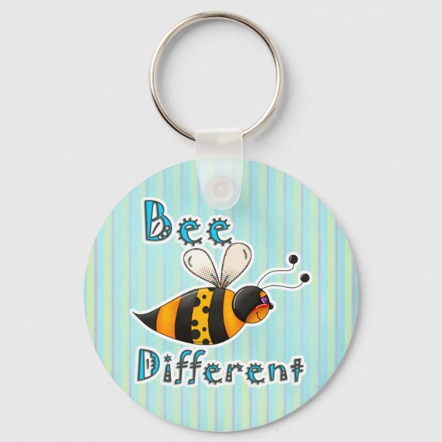 Be Different Spotted Bumble Bee Key Ring (Front)