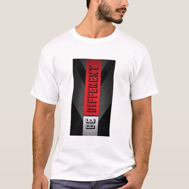 BE DIFFERENT. TEXT PRINTED T-SHIRT (Front)