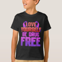 Be Drug Free Love Yourself Purple Ribbon