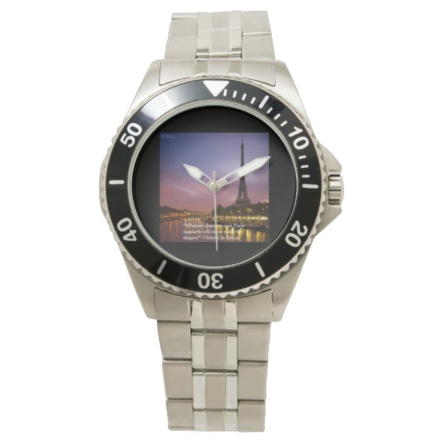 Be Elegant In Paris France Stainless Steel Watch (Front)