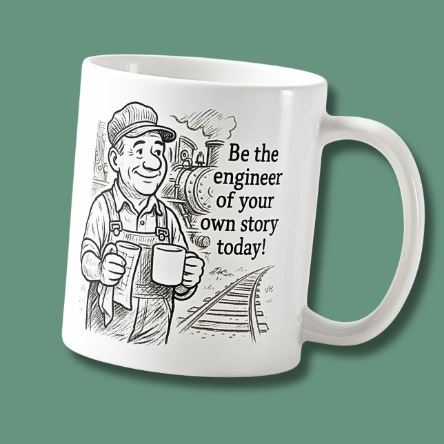 Be Engineer of Your Own Story Steam Train Driver Coffee Mug (Creator Uploaded)