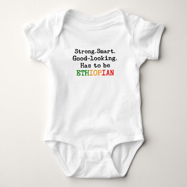 be ethiopian baby bodysuit (Front)