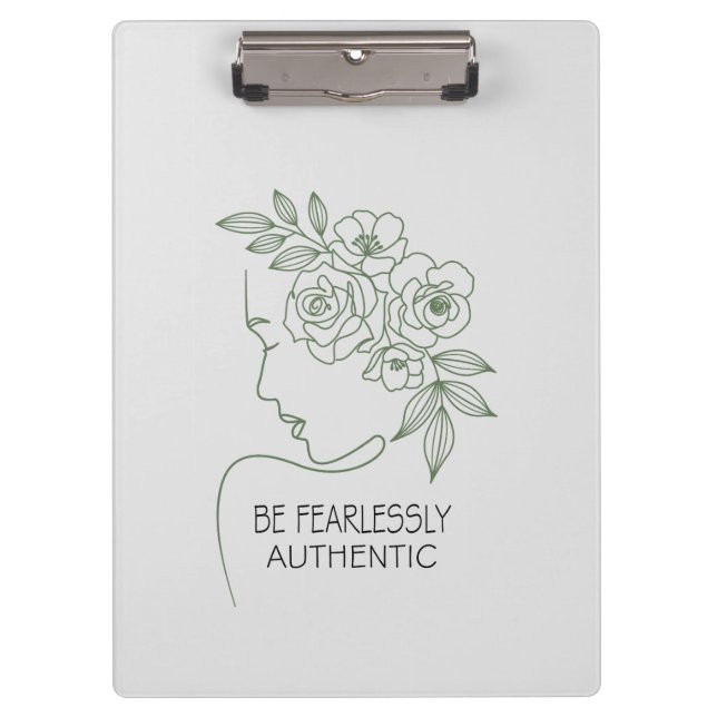 Be Fearlessly Flowers Head Feminine Clipboard (Front)