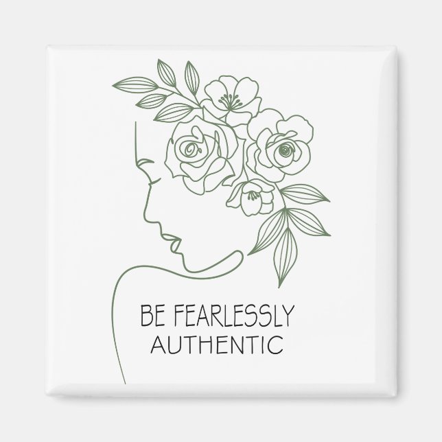 Be Fearlessly Flowers Head Feminine Magnet (Front)