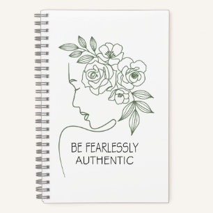 Be Fearlessly Flowers Head Feminine Notebook