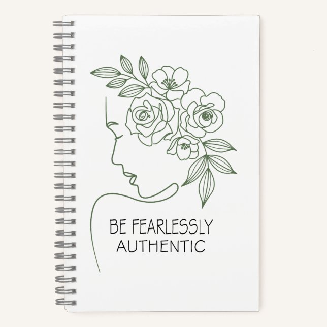 Be Fearlessly Flowers Head Feminine Notebook (Front)