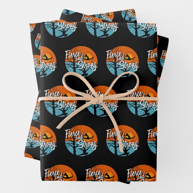 Be Fierce, Be Strong Women's Gymnastics Wrapping Paper Sheet (In situ)
