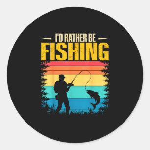 Be fishing funny fishing graphic for men women classic round sticker