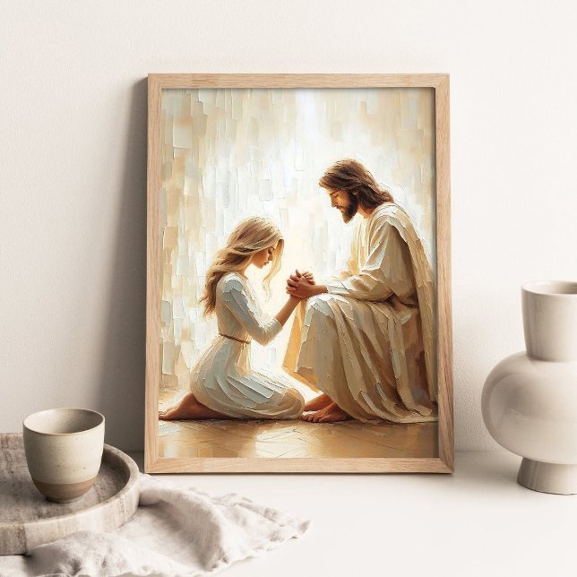 Be Forgiven, Christian Painting, Jesus and Woman  Poster (Creator Uploaded)