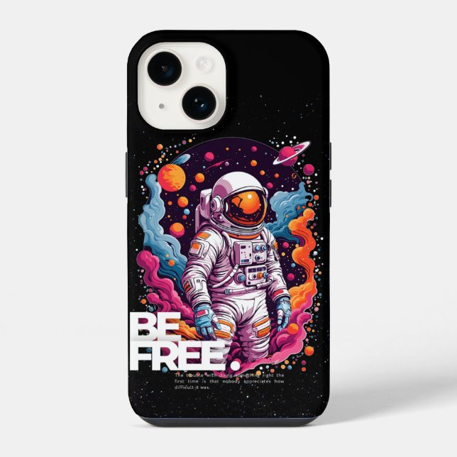 BE FREE Astronaut design iPhone Case (Back)