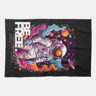 BE FREE Astronaut design Tea Towel