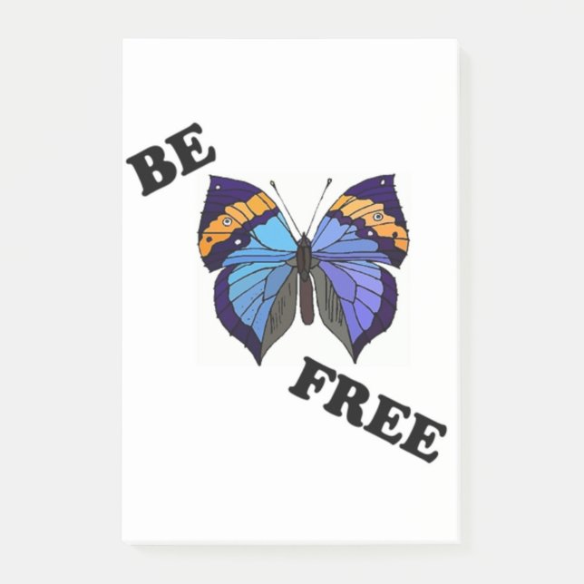 " BE FREE " BUTTERFLY POST-IT NOTES (Front)