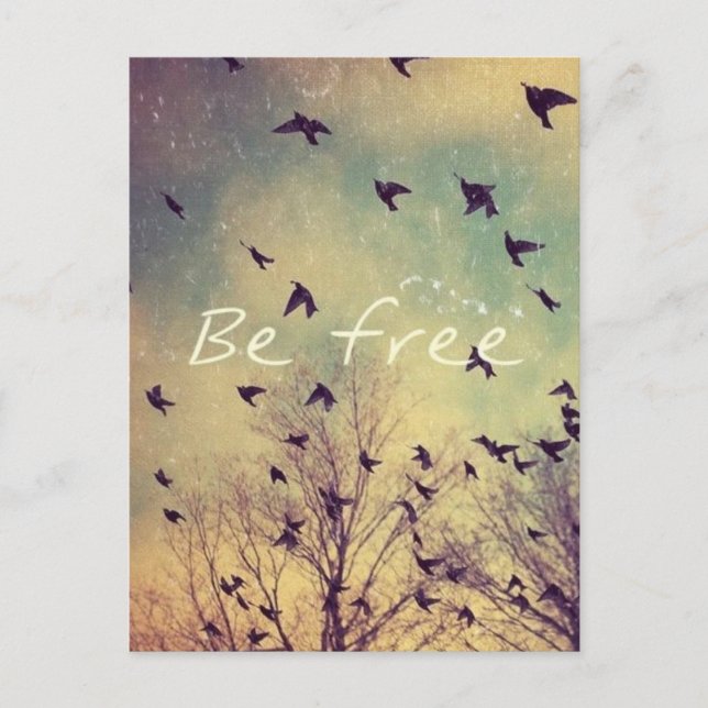 Be Free Inspirational Postcard (Front)
