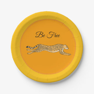 Be Free Running Cheetah Paper Plates
