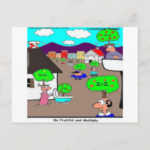 Be Fruitful & Multiply Funny Postcard