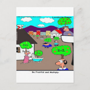 Be Fruitful & Multiply Funny Postcard