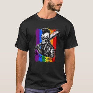 BE GAY DO CRIME Skull Queer Punk Queercore Rainbow T-Shirt