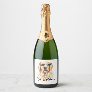 Be Golden Golden Retriever Sparkling Wine Label