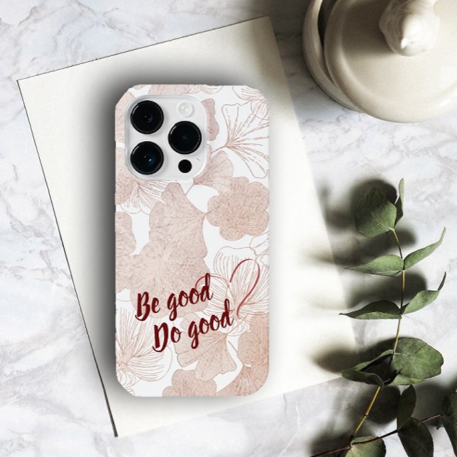 Be good Do good Elegant Stylish Floral Heart Love  iPhone Case (Creator Uploaded)
