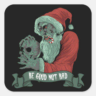 Be Good Scary Horror Santa Square Sticker