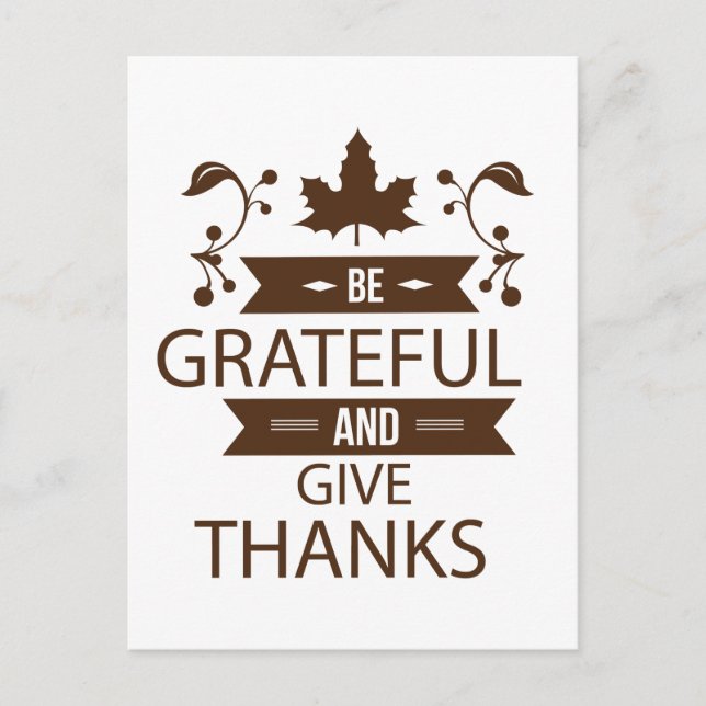 be grateful and give thanks holiday postcard (Front)