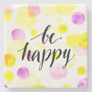Be Happy 2 Stone Coaster