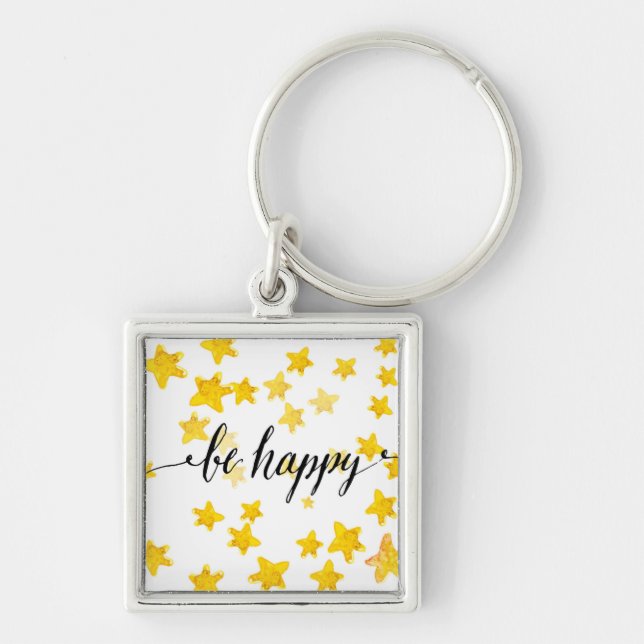 Be Happy 3 Key Ring (Front)