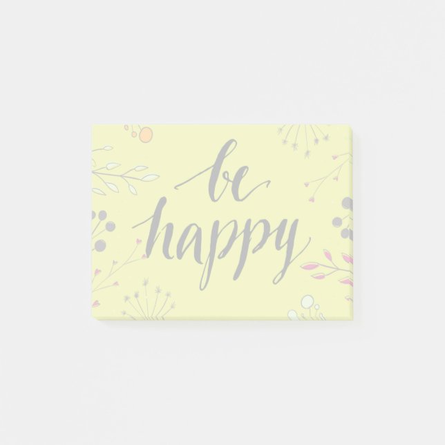 Be Happy 5 Post-it Notes (Front)