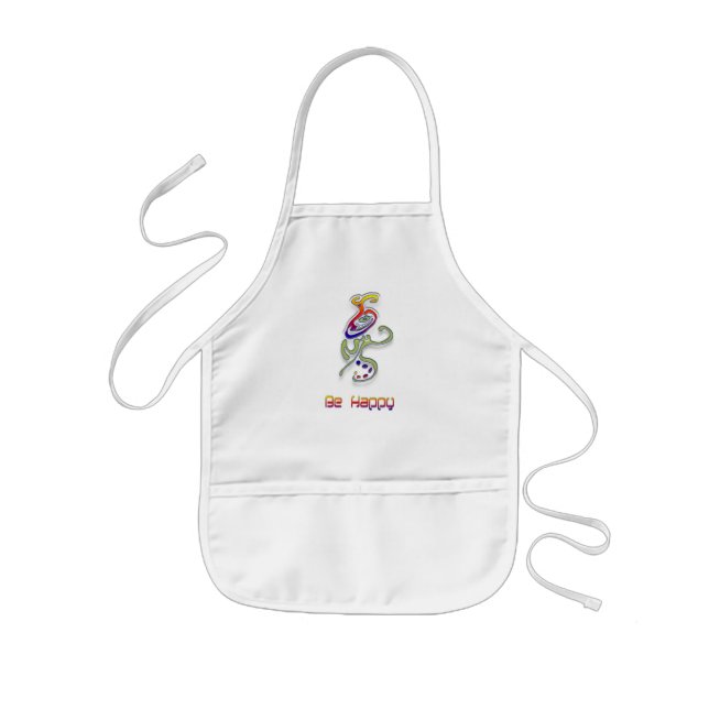 Be Happy Alien, Abstract Kids Apron (Front)