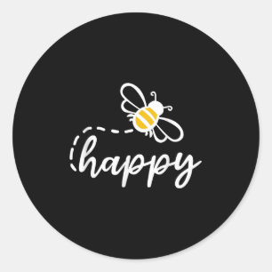 Be Happy Be Kind - Bee Happy, Inspirational, Motiv Classic Round Sticker