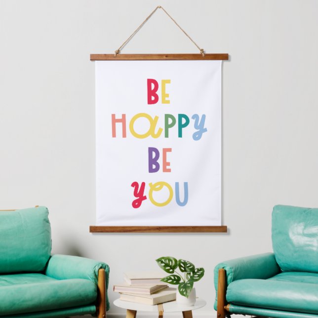 Be Happy Be You Hanging Tapestry (Living Room)