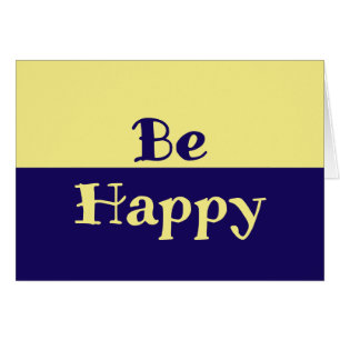 Be Happy Blank Cards (Butter Yellow & Navy Blue)